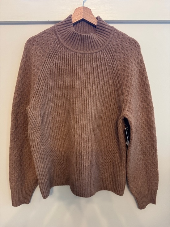 Calvin Klein Sweaters - Calvin Klein Women’s Ribbed Mock Neck Sweater Brown Chunky Knit NWT Size M
